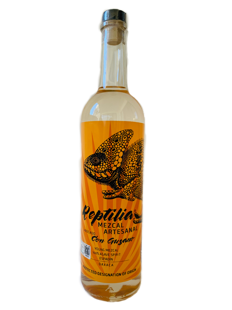 Reptilia Mezcal Con Gusano Orange bottle